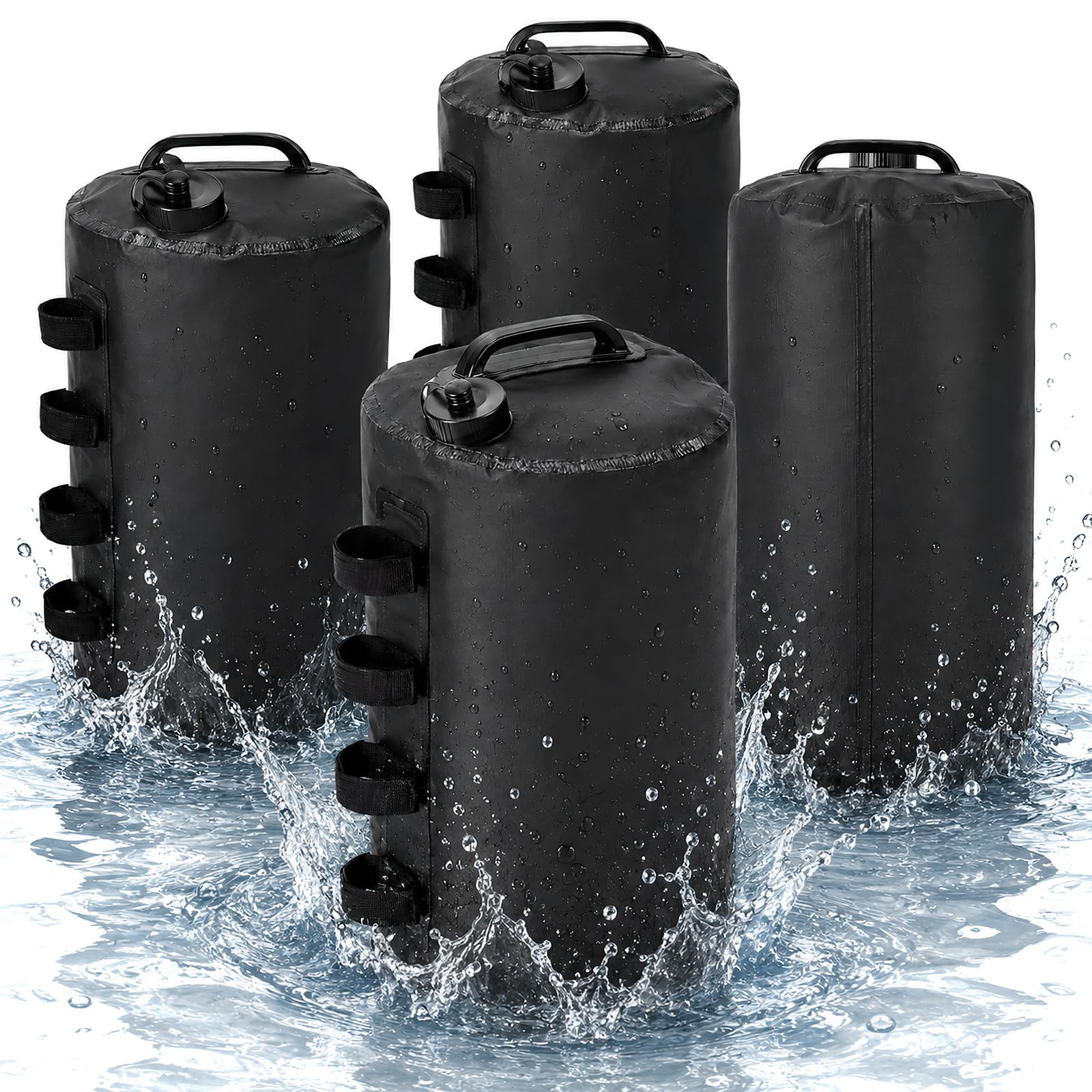 4PCS Pesi per Gazebo, 20L Sacchi di Zavorra ad Acqua in PVC 500D per Tende Zavorre ad Acqua Portatili per Gazebo Pieghevoli con 4 Cinghie Sacchi Sabbia per Gambe Gazebo e Tende Giardino