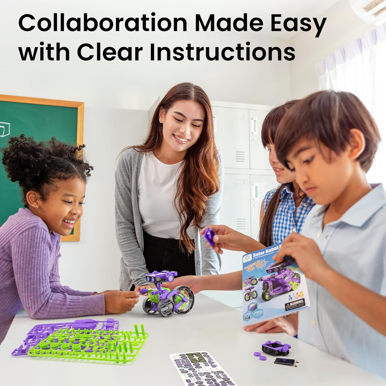 Sillbird Solar Building Robot Kit STEM Gift for Boys Aged 8-12, DIY 15-in-1 Science Educational Toys for Kids Birthday, Solar or Battery Powered Robotic Set with 212 Pieces - Image 6