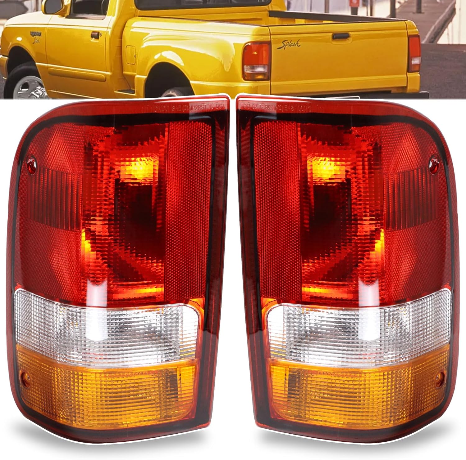 Tail Light Compatible With 1993-1997 Ford Ranger Left and Right Driver and Passenge Side Rear Taillight Replace F37Z13404A FO2801110 F37Z13405A FO2800110