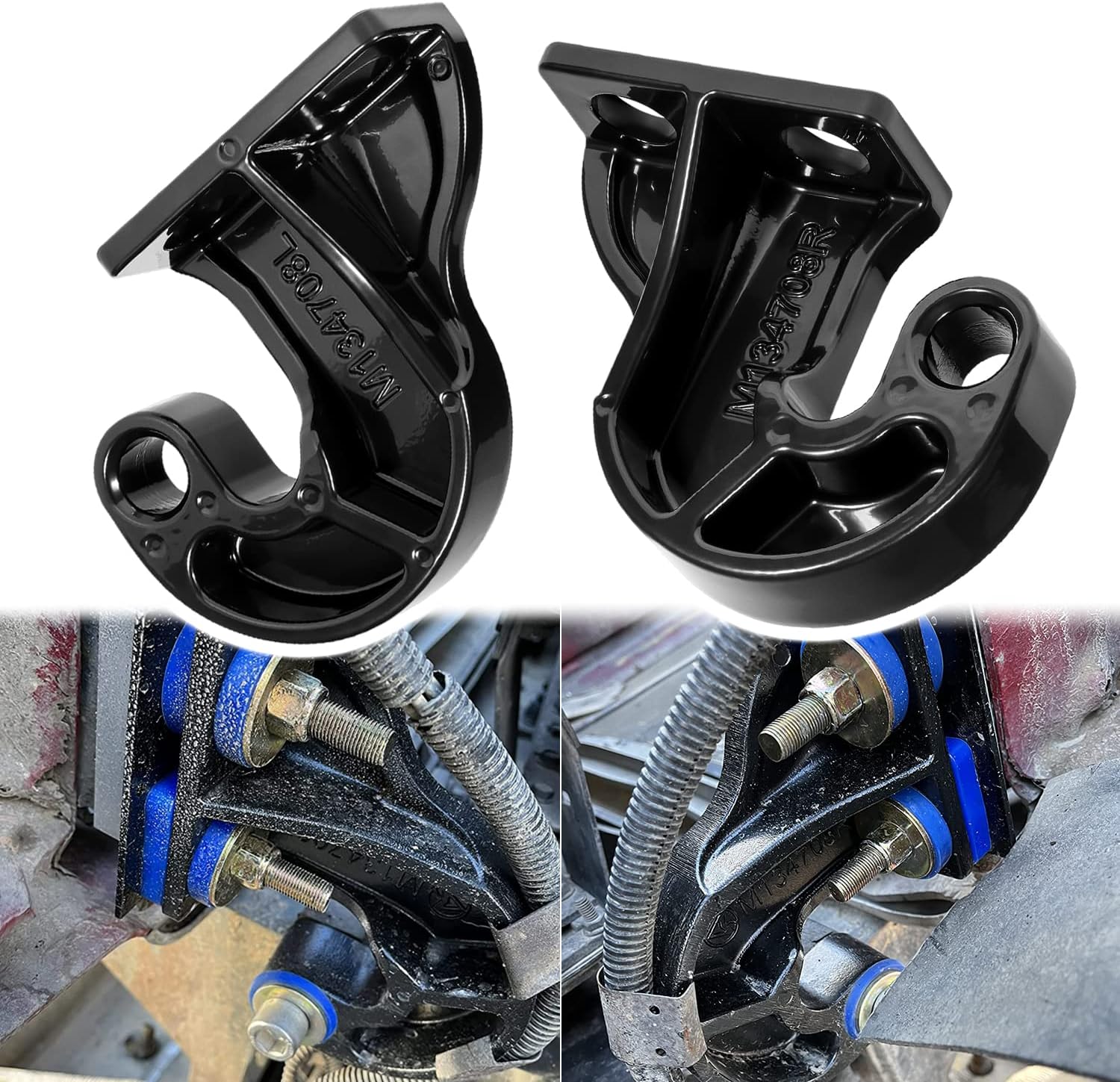 M134708L & M134708R Lower Hood Pivots Replacement Kit Fits for Peterbilt 379 378 377 (Pair, Left & Right), Replace for 1304708L & 1304708R; 13-04708L & 13-04708R