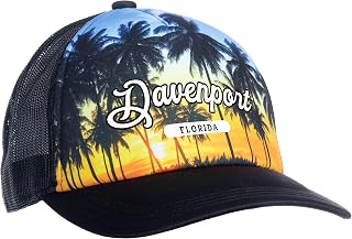 Beaches of Florida Lifeguard Trucker Hat, Red and White Lifeguarding Floridian Baseball Hat for Men Women