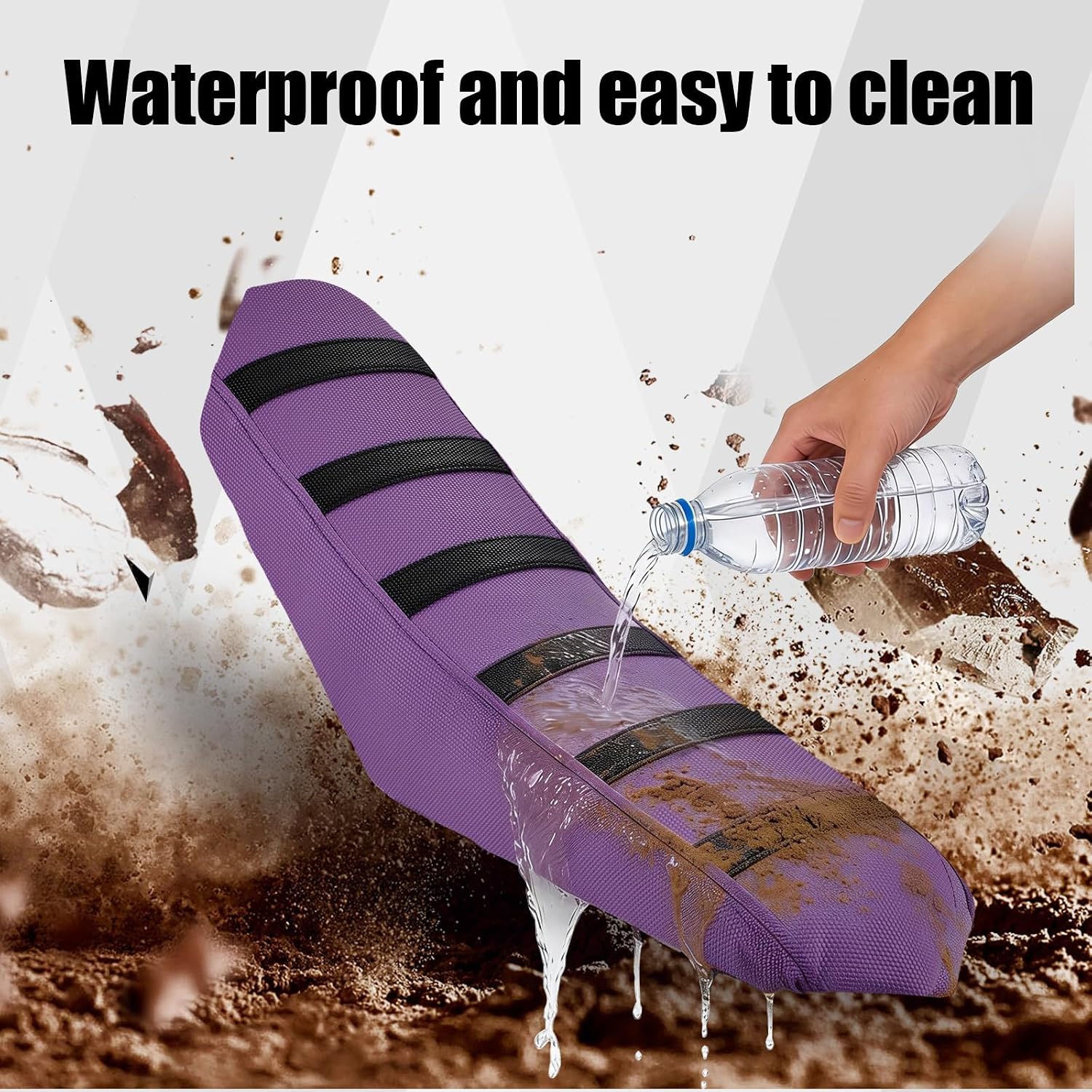 Dirt Bike Seat Cover,Black Stripe Universal Seat Cover for Yozma in10 Tuttio ETM RTR Rawrr MSX125 KLX110 CRF110 Dirtbike Motorcross Enduro Electric Dirt Bike Purple