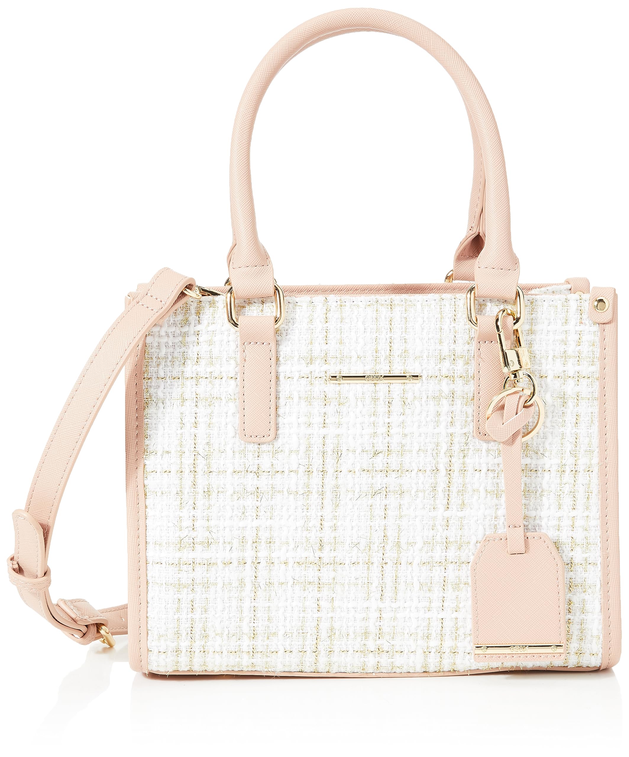 Geox Women's D Ameris S Bag, Off White/Rose, Standard