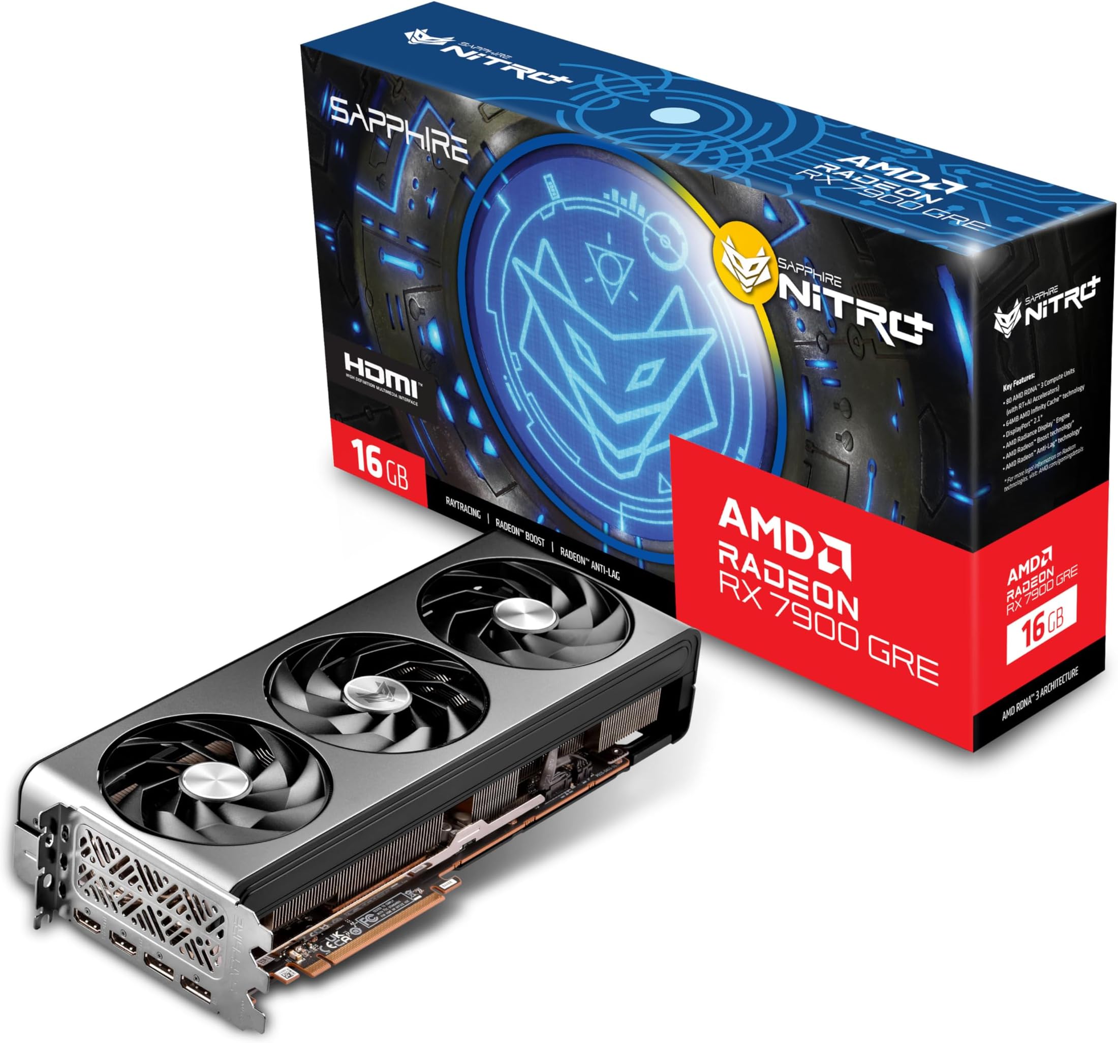 Sapphire Nitro + AMD RADEON™ RX 7900 GRE Gaming OC 16GB GDDR6 Dual HDMI/Dual DP