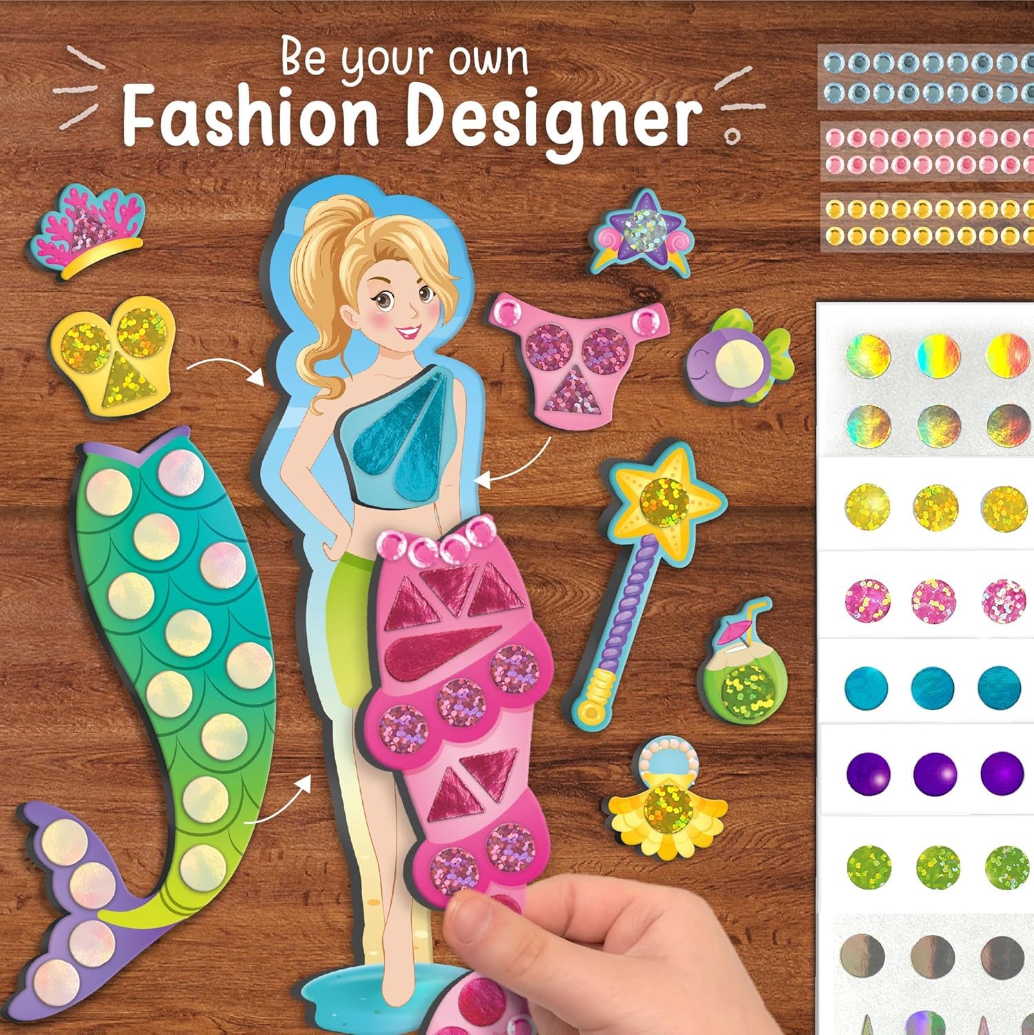 Imagimake DIY Magnetic Dress-Up Mermaid | Pretend Play Toys for Girls | 30 Magnetic Dresses & Accessories | Interchange & Create Unlimited Outfits | Birthday Gift for Girls Ages 3,4,5,6,7,Multicolour 4