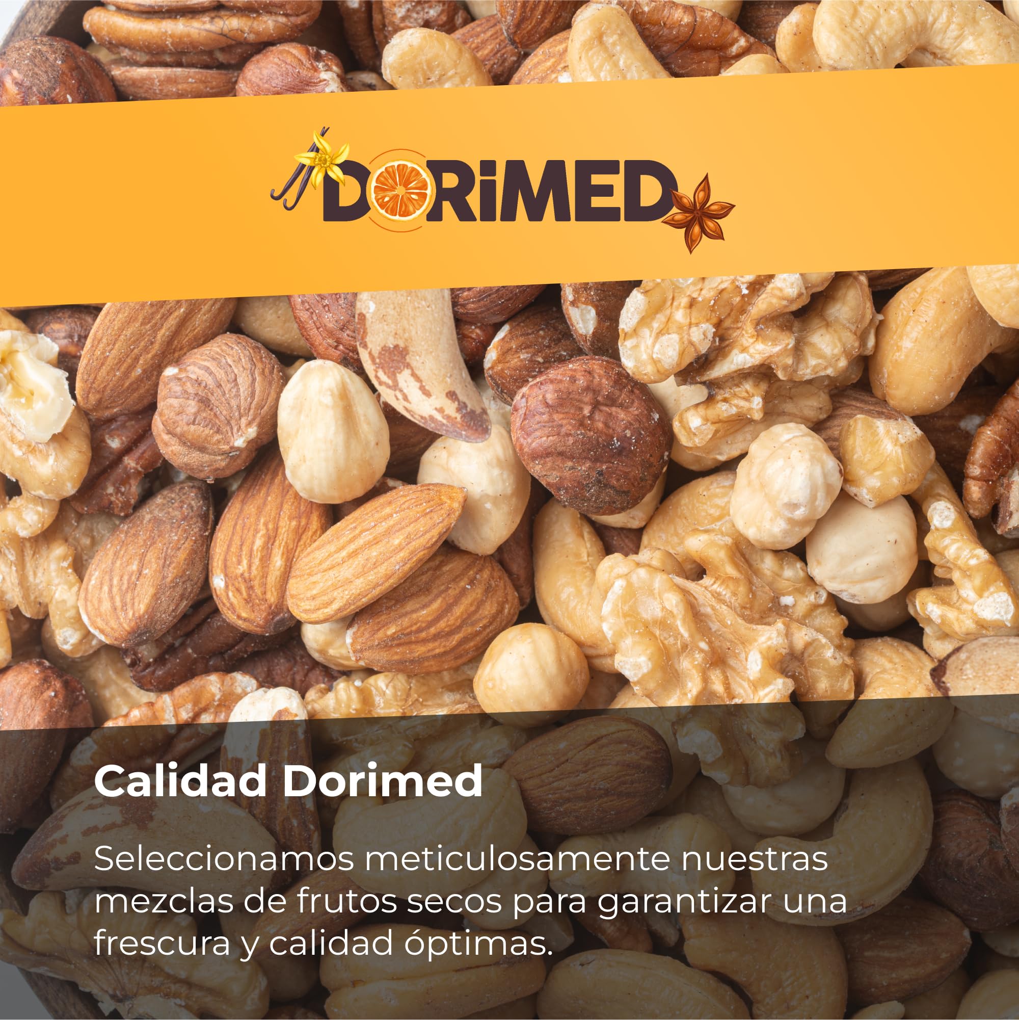 Mezcla frutos secos 1 Kg Almendras Avellanas Anacardos Pecanas Nueces Brasil Naturales Vegano No GMO Dorimed