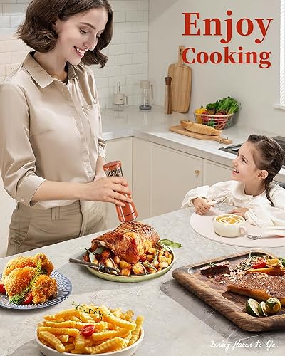 Miniatura 145 de Juego de molinillo eléctrico de sal y pimienta con base de almacenamiento, juego de molinillo de sal y pimienta recargable de acero inoxidable