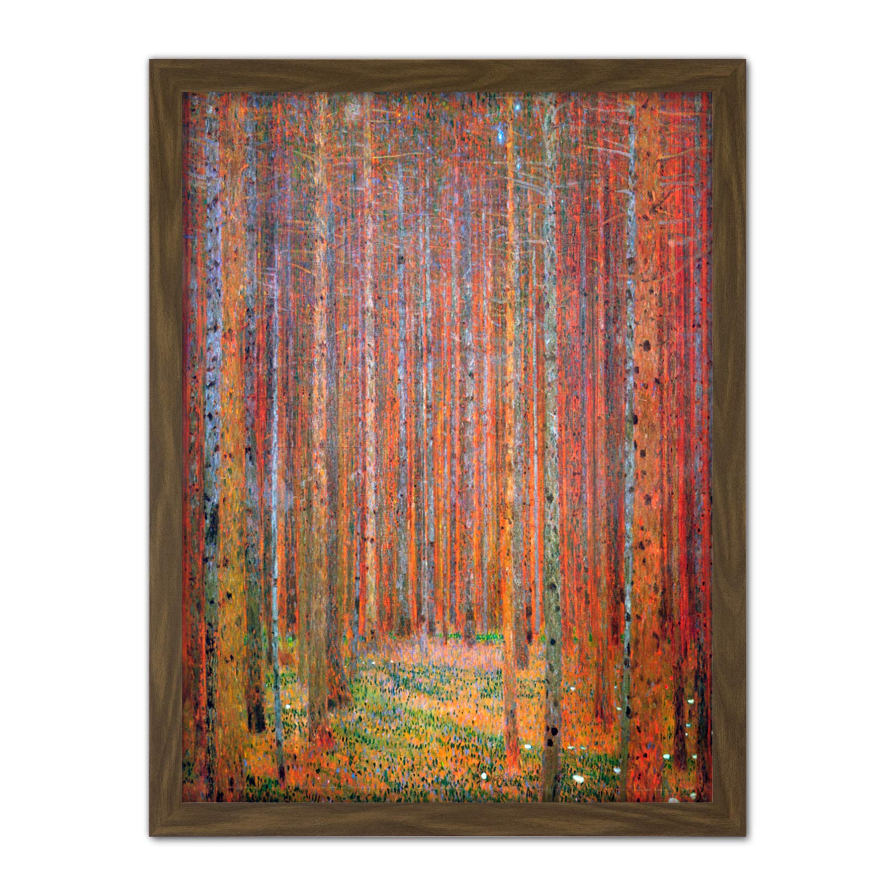 Wee Blue Coo Klimt Tannenwald I Fir Forest Artwork Framed Wall Art Print 18X24 Inch