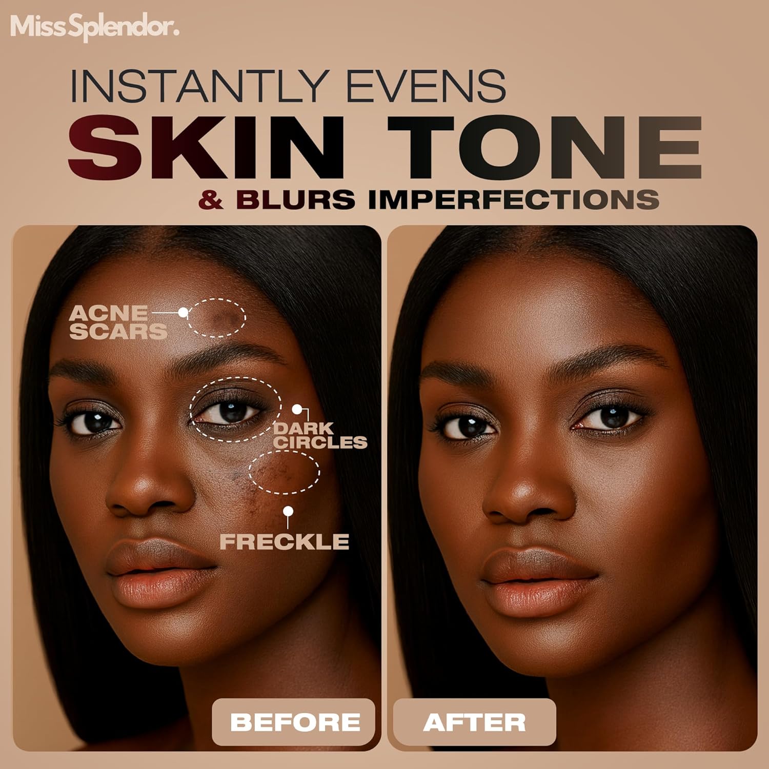 Miss Splendor Beauty Balm Skin Tint 2 Pack– (Shade 1) Serum-Boosted Skin Tint Stick for Black Women, Hybrid Foundation & Skincare, Splendor Skin Tint, Sheer-to-Light Buildable Coverage - Image 4