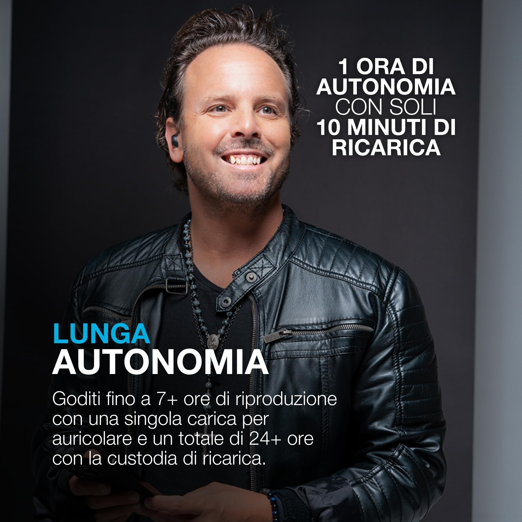 JLab Go Pop ANC Auricolari Bluetooth ANC, Bianco | 24+ h di autonomia, IP55 resistenti al sudore, microfono, chiamate chiare e connessione multipoint