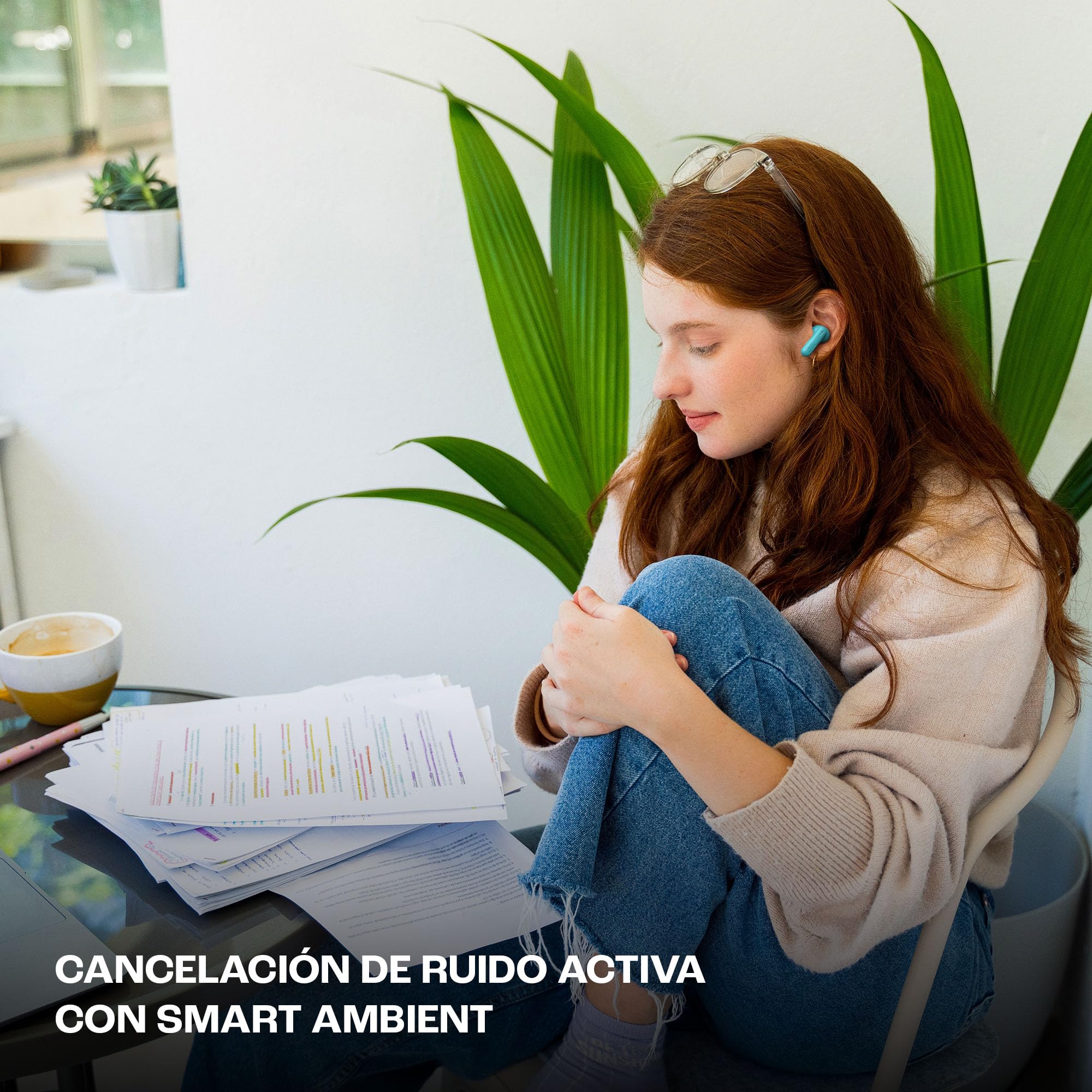 JBL Vibe Beam 2 - True Wireless Noise Cancelling Earbuds Pure Bass Sound & Smart Ambient Technology, 4mics for Crisp, Clear Calls, up to 40Hrs of Playback, IP54 Dust & Water Resistant (White)