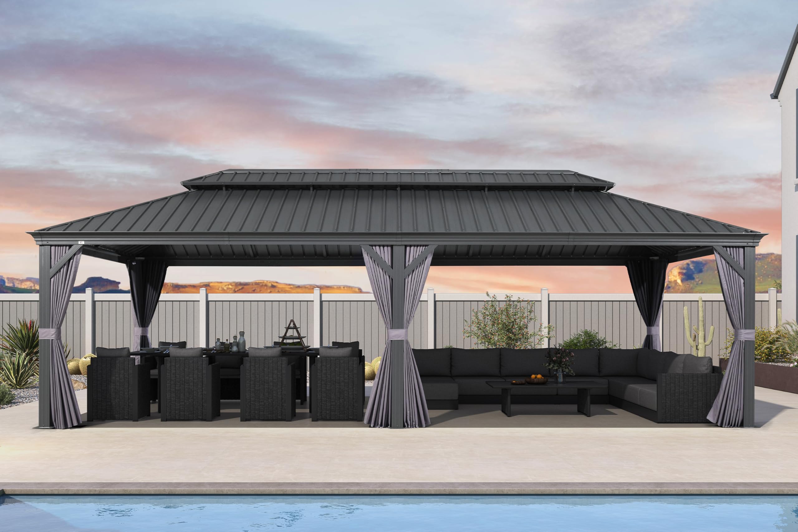 Amazon.com : PURPLE LEAF 14' X 28' Outdoor Large Gazebo Permanent