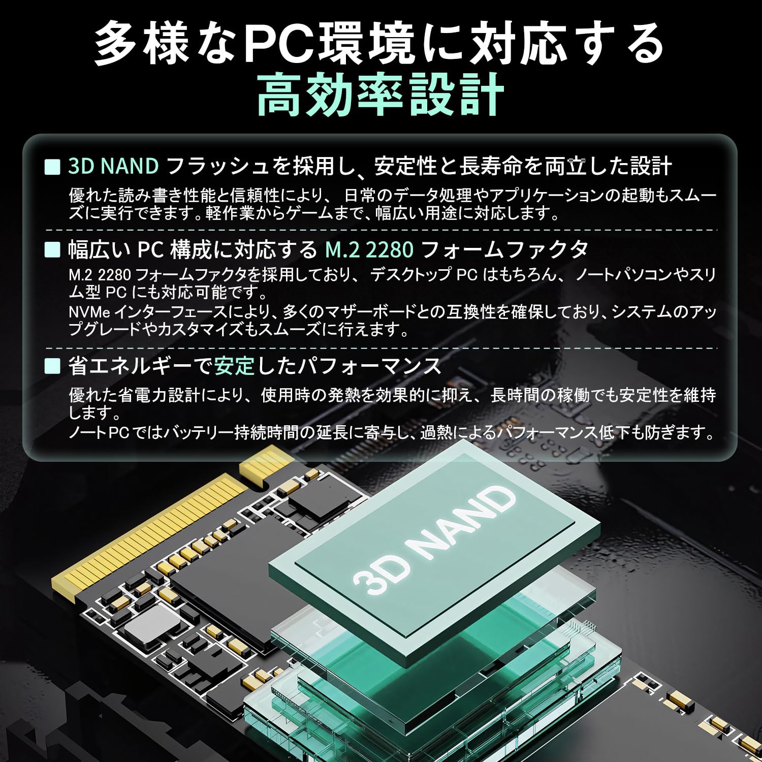 Amazon.co.jp: Hanye Internal SSD 512GB PCIe Gen3x4 M.2 NVMe 2280