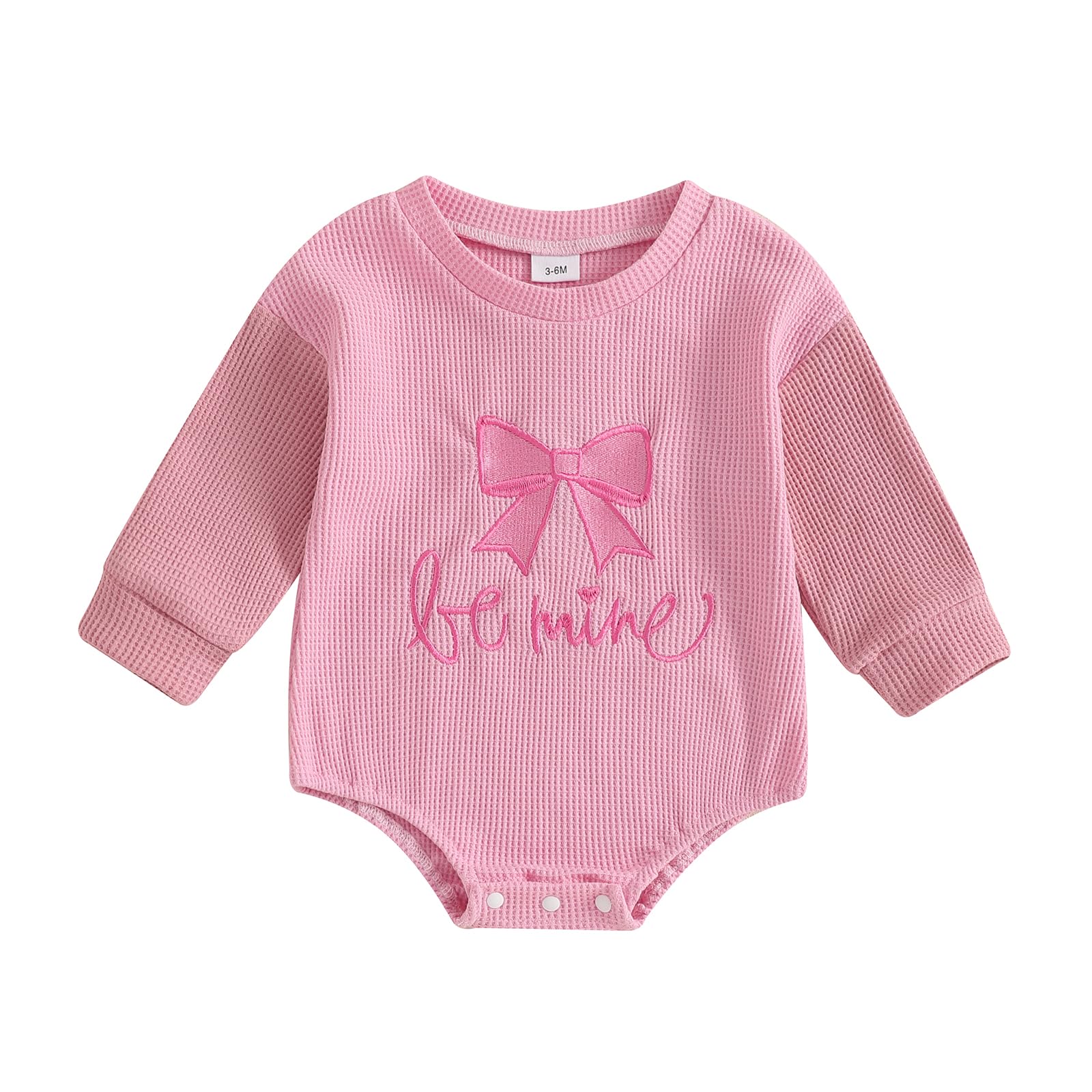 Baby Valentines Clothes Newborn Infant Boy Girl My First Valentines Outfit Long Sleeve Knit Bubble Romper (Be Mine, 3-6 Months)