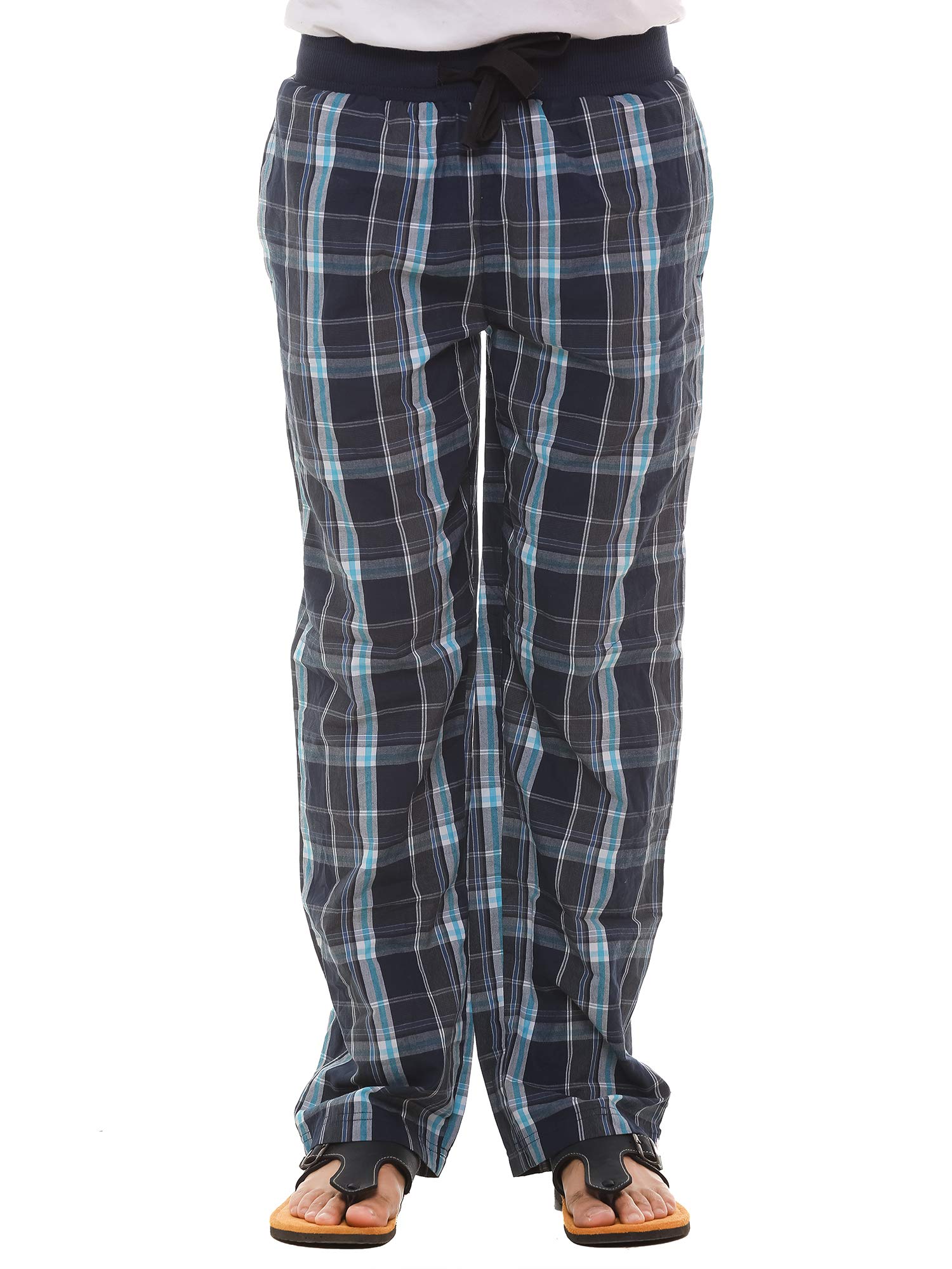 twist Mens Blue Checked Cotton Comfort Night Western Global Desi Wear Pyjama Pant-picture-28