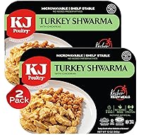 Vista 1 de KJ Poultry Kosher Ready Meals - Shwarma de pavo, comidas de carne MRE listas para comer, sin gluten, halal, (paquete de 2) preparadas para entrada