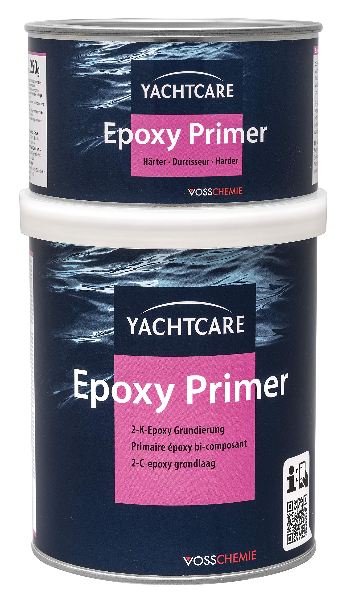 Yachtcare 2-K Epoxy Primer | 750ML | Weiß | 2-Komponenten Epoxid Grundierung für Antifouling und Lacksysteme | Osmoseschutz
