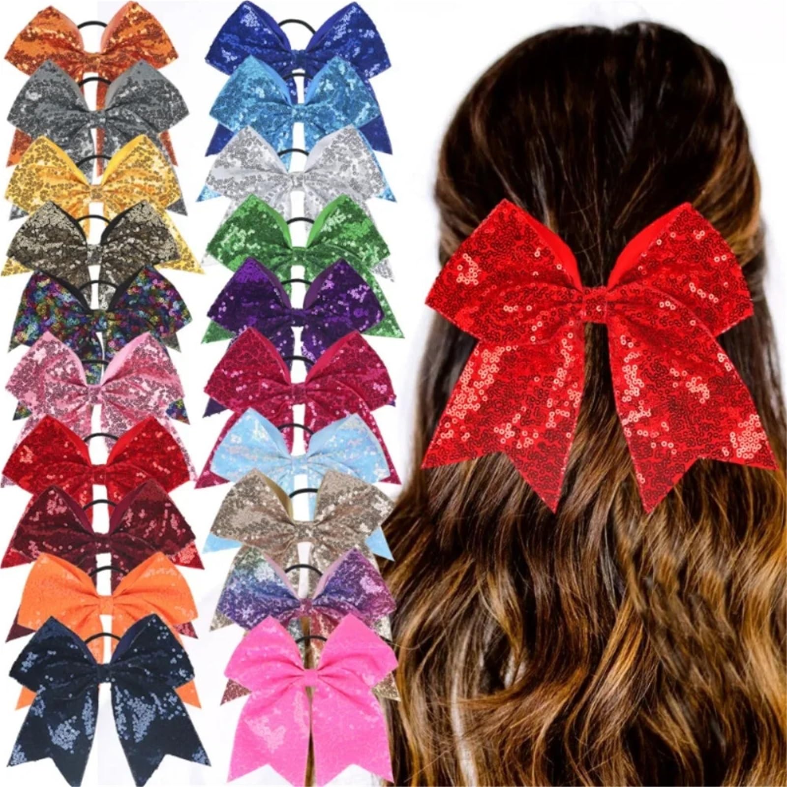 10 Uds. Pinzas for el cabello con cinta de grosgrain sólida for lazos for 18 * 19cm lazo cuentas lentejuelas(Color 14)