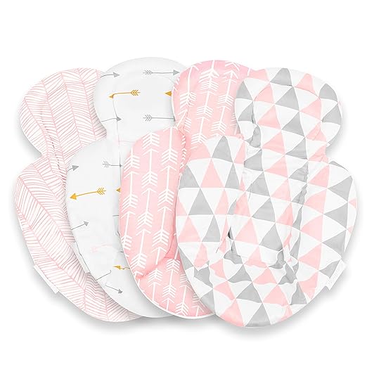Newborn Insert | Pink/Grey Triangles | Compatible with 4moms Mamaroo and Rockaroo with Head & Body Support