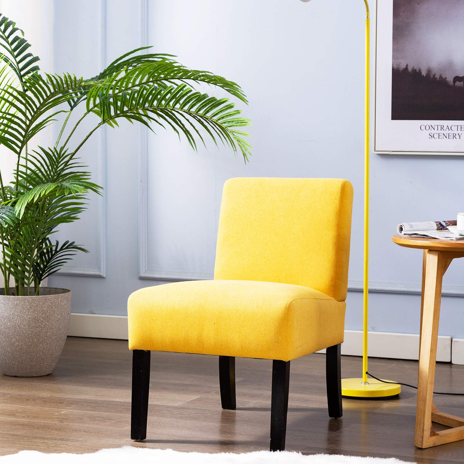 Jl Comfurni Fabric Upholestered Accent Side Chair Single Sofa Home Kitchen Dining Chairs Yellow Fbm Buy Online In Belize Missing Category Value Products In Belize See Prices Reviews And Free