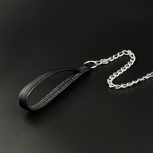 Miniatura 8 de Correa de perro resistente, cadena de metal de 4 pies6 pies con mango cómodo para perros medianos y grandes, seguridad y comodidad mejorada, se fija