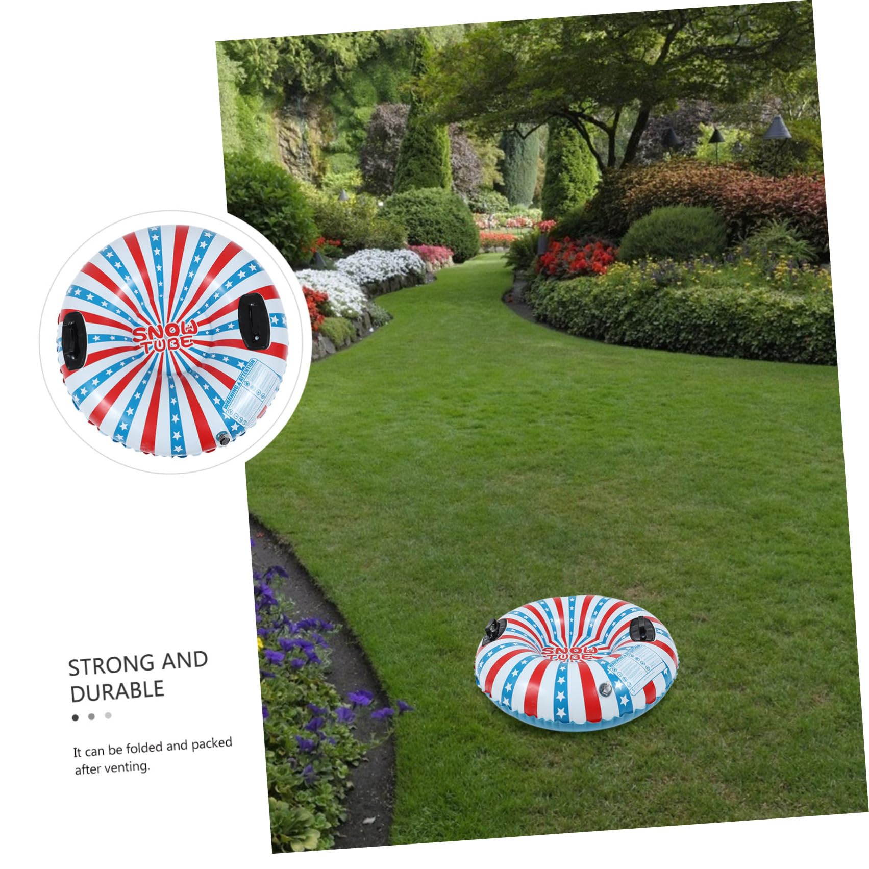Ciambella Gonfiabile per Neve in Pvc Blu per Ragazzo Ragazza e Adulti | Uso Outdoor in Inverno, Alta Resistenza All'usura, Formato Salvaspazio, 1 Pezzo