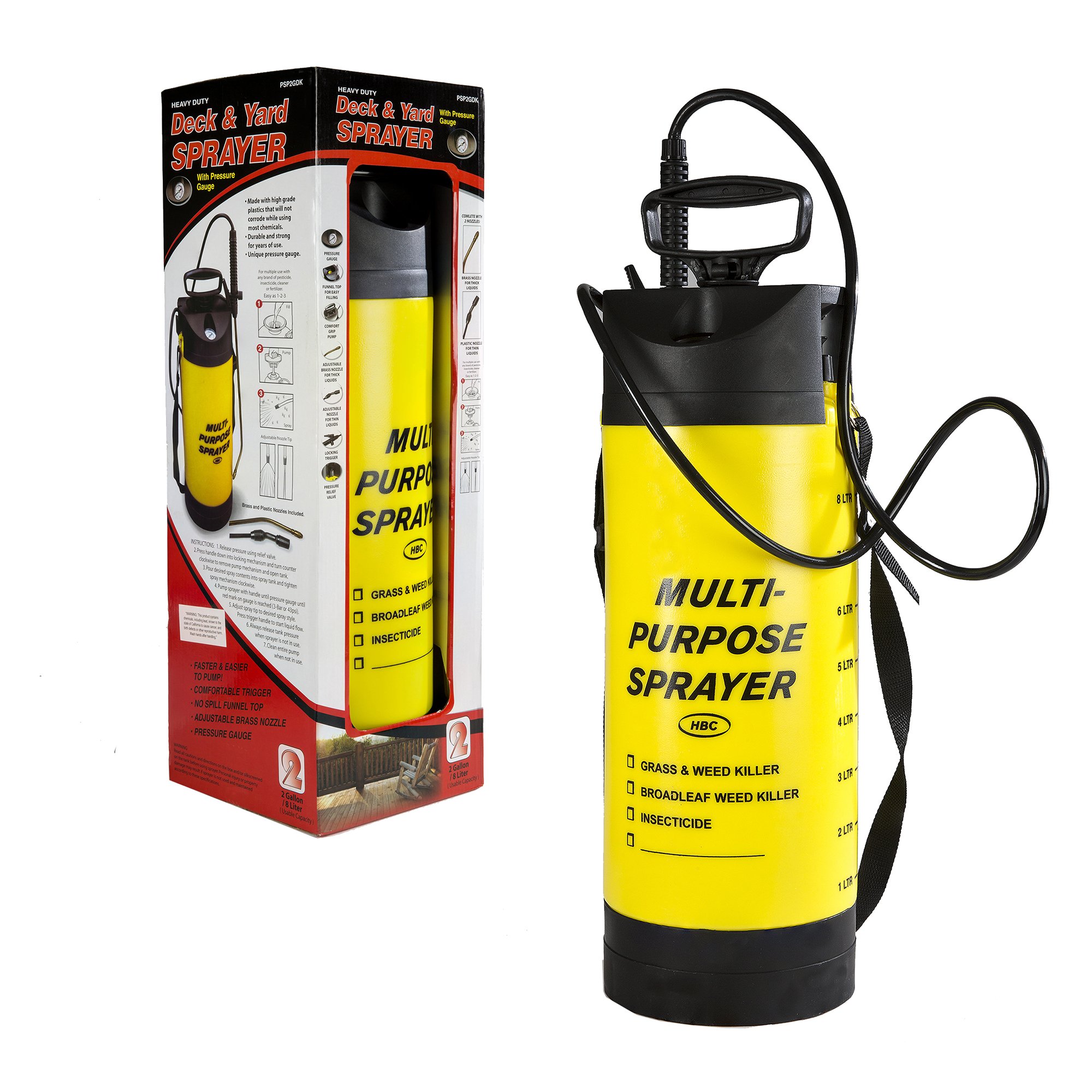 H.B. Smith Tools Commercial Grade Sprayer for Gardening, 2-Gallon