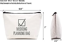 Vista 2 de LIBIHUA Obtener regalo de boda - Bolsa de maquillaje bolsa de cosméticos bolsa de viaje, Beige, 253-wedding Bolsa de planificación