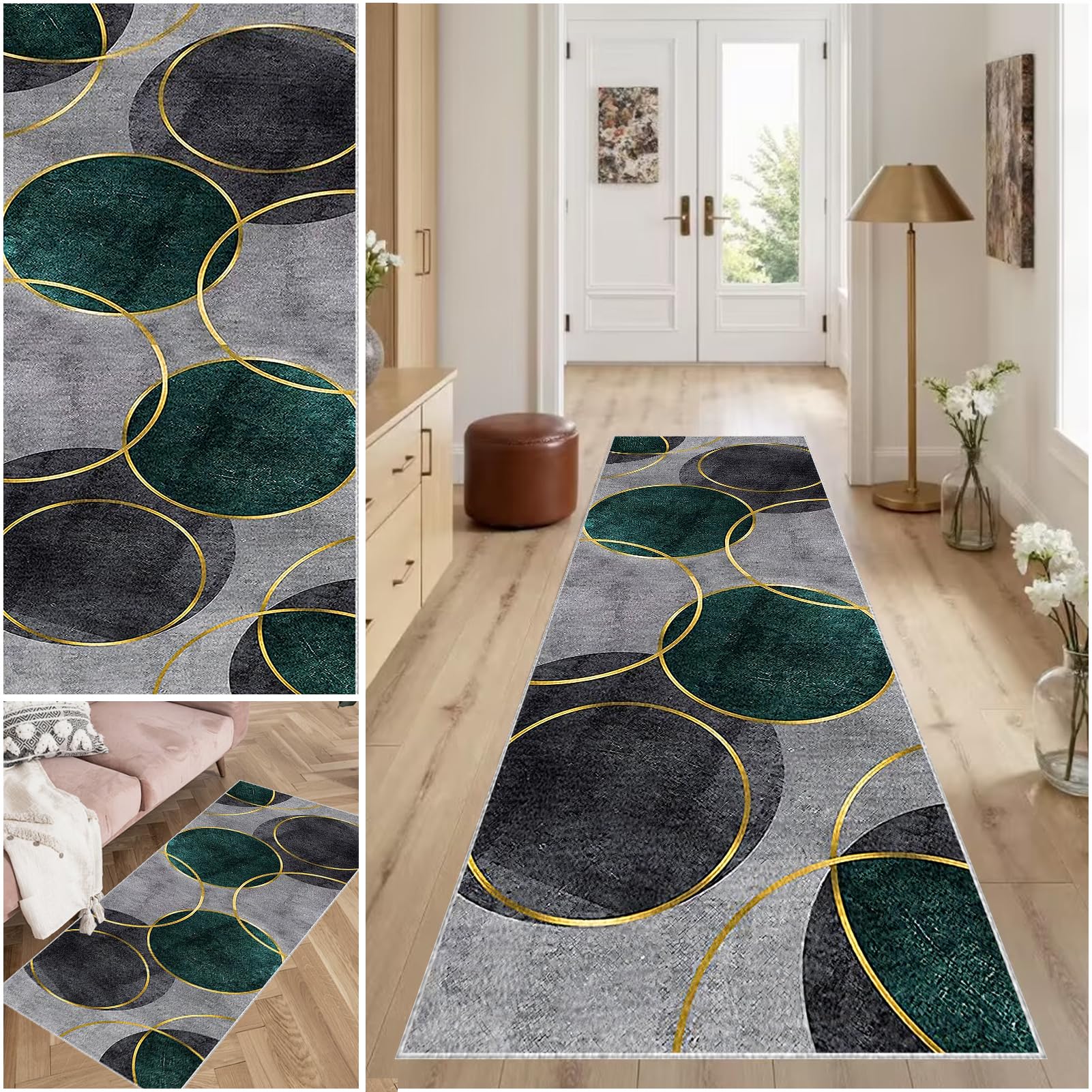 Carpet Runner for Hallway Non Slip Machine Washable Kitchen Runners Laundry Room Absorbent Area Rug Runner Floor Door Mat Runner for Hallway Entryway Kitchen Laundry Room Hall Runner 50 x 280 cm