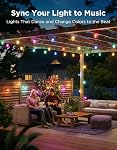 Govee Lumières à cordes extérieures claires, 48ft IP67 Patio & Lumières de jardin 15 RGBWIC Dimmable LED Des ampoules, 111 Modes, Synchronisation de musique, IP67 imperméable & Shatterproof, Travailler avec Alexa, Google & Matière