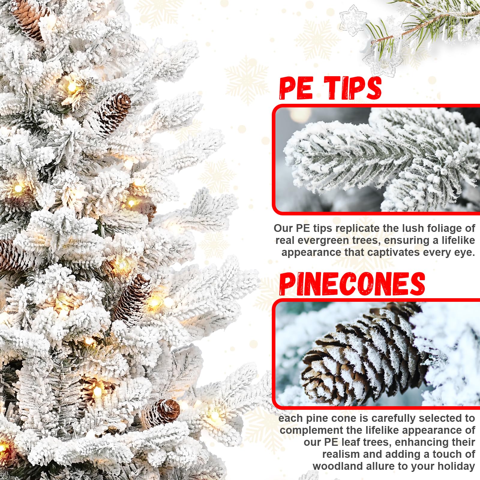 Mini albero di Natale artificiale da tavolo, 1,4 m, pre-illuminato, con 150 luci LED e 720 punte in PE e PVC, per porta d'ingresso, portico, interni ed esterni