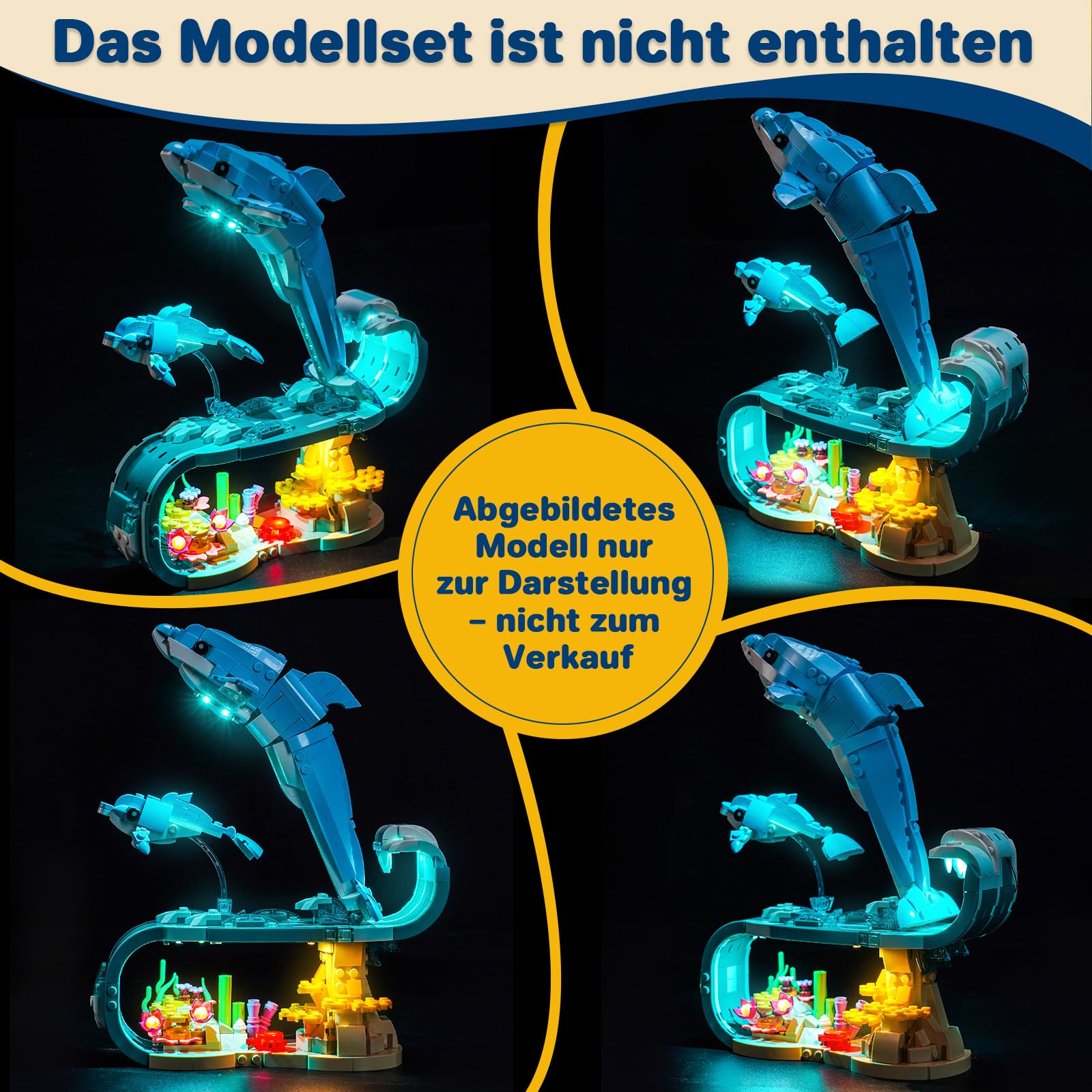 LocoLee Licht Kompatibel mit Lego 31385 Sea Animals: Beautiful Dolphins (Kein - Lego-Set) Dekorative Beleuchtung Set Compatible with Lego Meerestiere: Wunderschöne Delfine