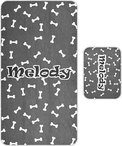 Custom Dog Bone Crib Mattress Protector Pad for Boys Girls Baby Ice Silk Mat Bed Toddler Mattress Pad Cooling Mattress Topper for Crib Mattress, 52"