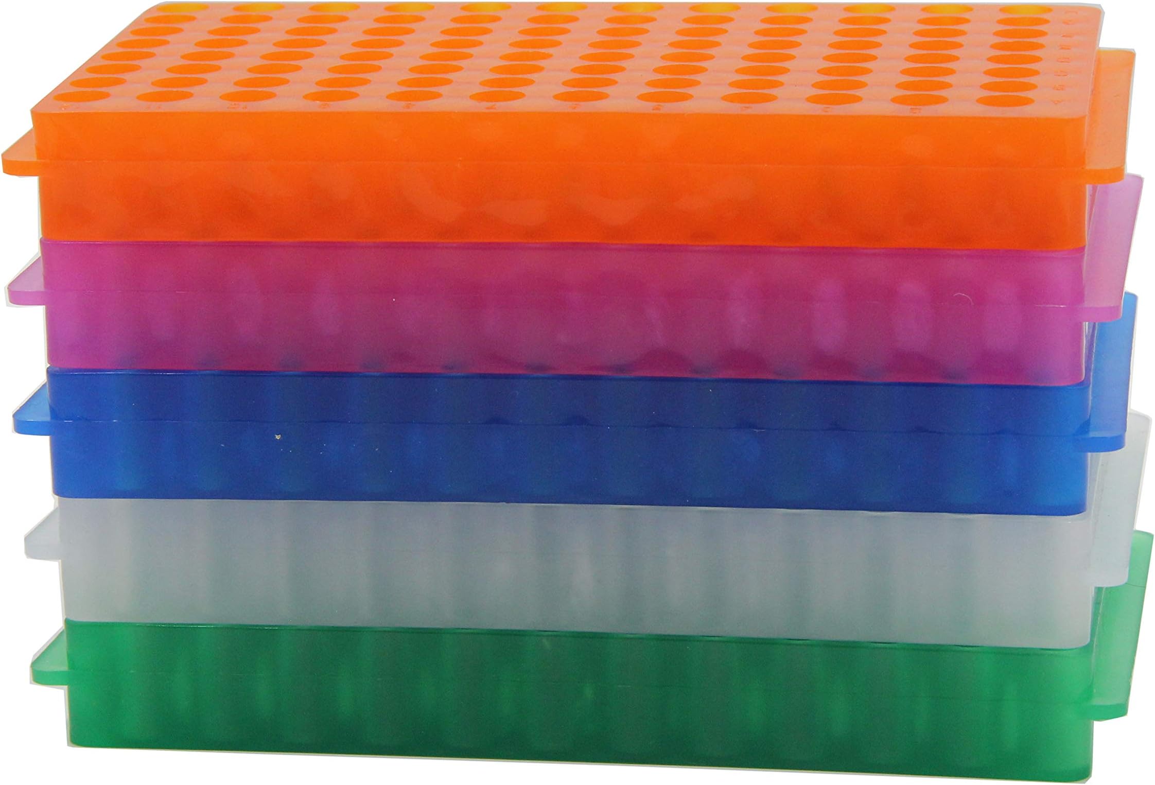 5 PCS Vial Rack Tube Rack Double Panel 96 Positions for Microcentrifuge Tubes 0.2-2ml