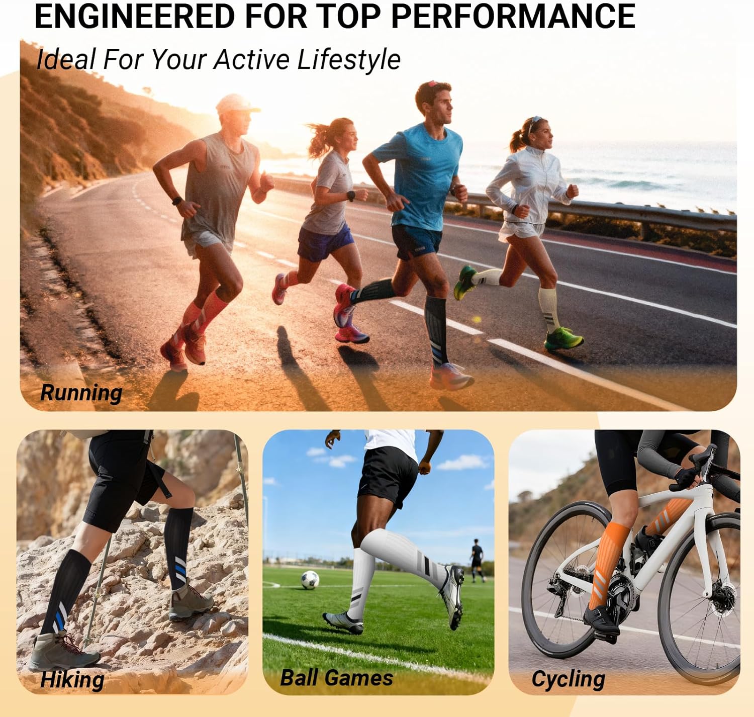 Neon X Compression Socks for Women & Men 20-30mmHg (2 pairs) Best Support for Running Athletic Cycling Nursing Pregnancy Travel Work and Fitness - Image 4