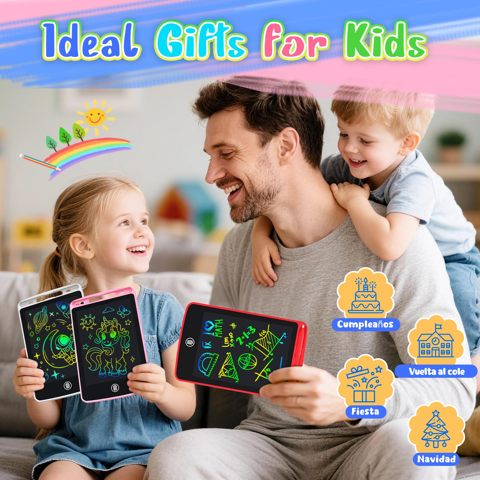12 Piezas Pizarra Magnetica Infantil 6,5 Pulgadas, Regalos Cumpleaños Niños Colegio 3 4 5 6 7 8 Años Pizarra Magnética Infantil Juguetes Niños 6 7 8 9 10 Año Pizarra Electrónica Regalos Niño 3-12 Años