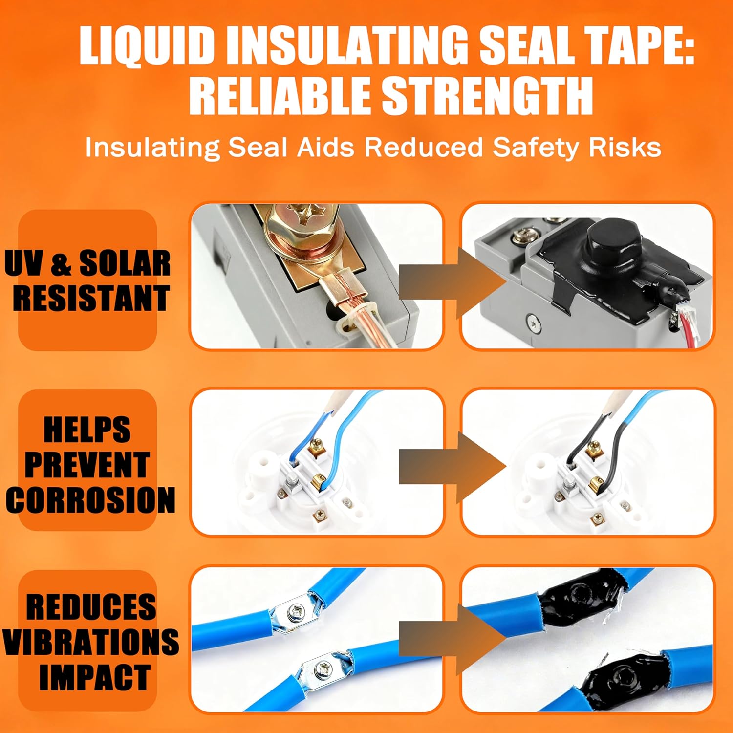 5.29 oz Liquid Electrical Tape Quick-Drying Insulating Glue with Brush Cap - Quick-Dry Waterproof Sealant for Wires, Cables, Connectors, Outdoor & Automotive Electrical Equipment (Black)