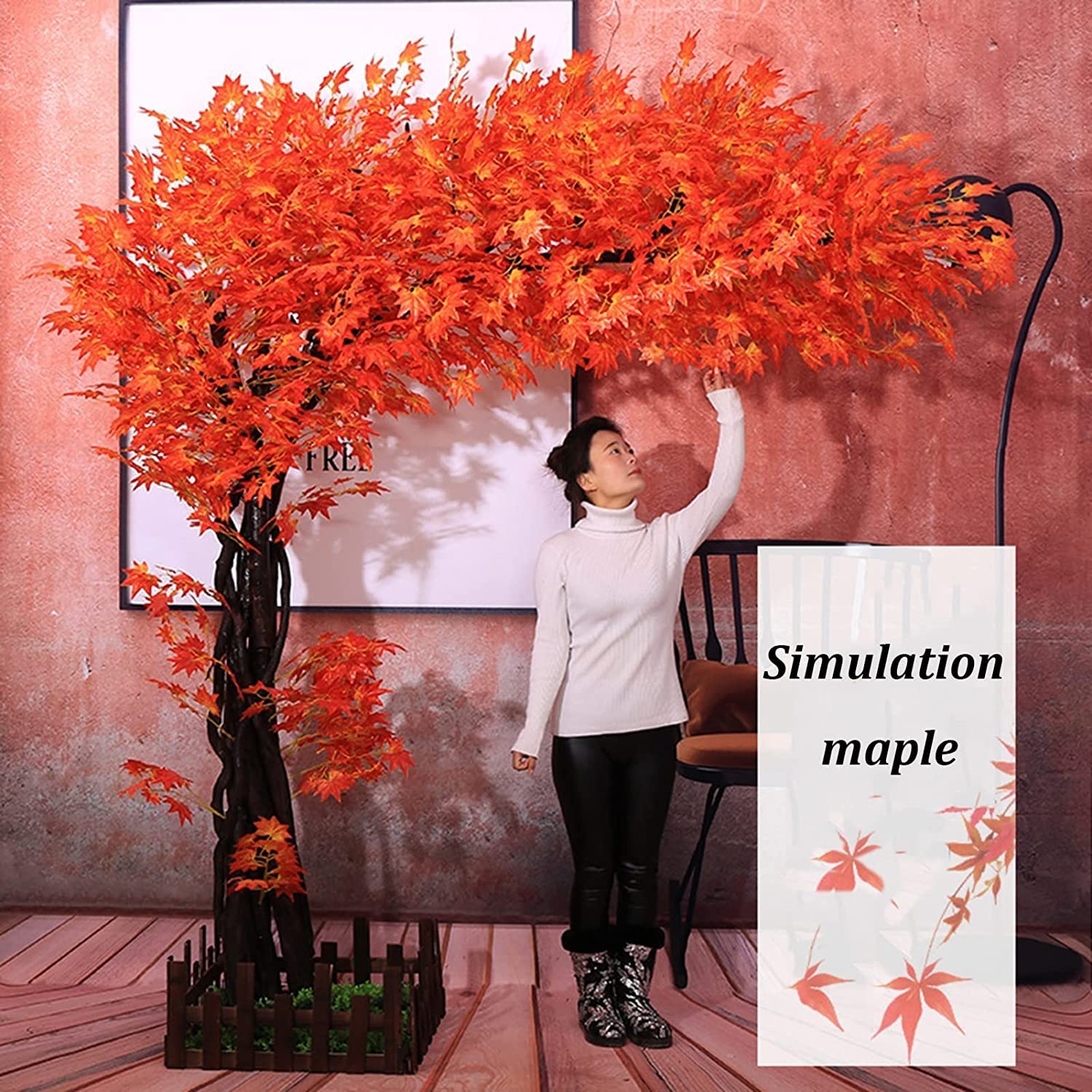 albero artificiale alto Alberi Rossi Con Foglie Di Acero Autunnali Artificiali Da 5/6 Piedi, For La Decorazione Domestica Pianta Finta For Interni Ed Esterni, For Eventi Nuziali, Decorazioni For La Ca
