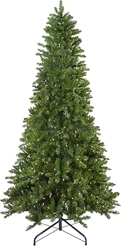 Northlight Árbol de Navidad artificial de pino oriental delgado preiluminado de 7.5 pies, luces transparentes