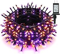 Vista 21 de Brizled Luces de Halloween Moradas y Naranjas, 95.14 pies 240 Luces LED de Cadena de Halloween Conectables con Temporizador, 8 Modos Luz Naranja