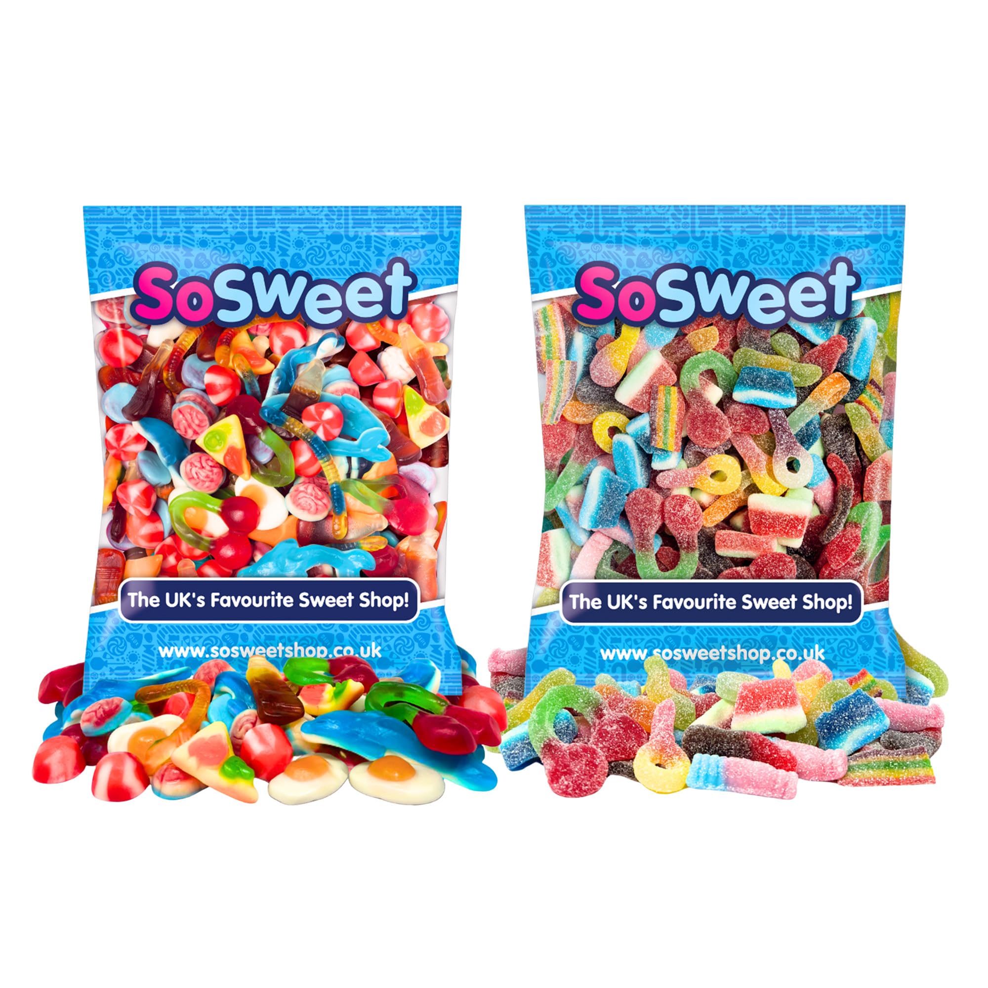 SoSweet - Fizzy Sweet Mix & Jelly Sweet Mix, 2 x 1kg Bags