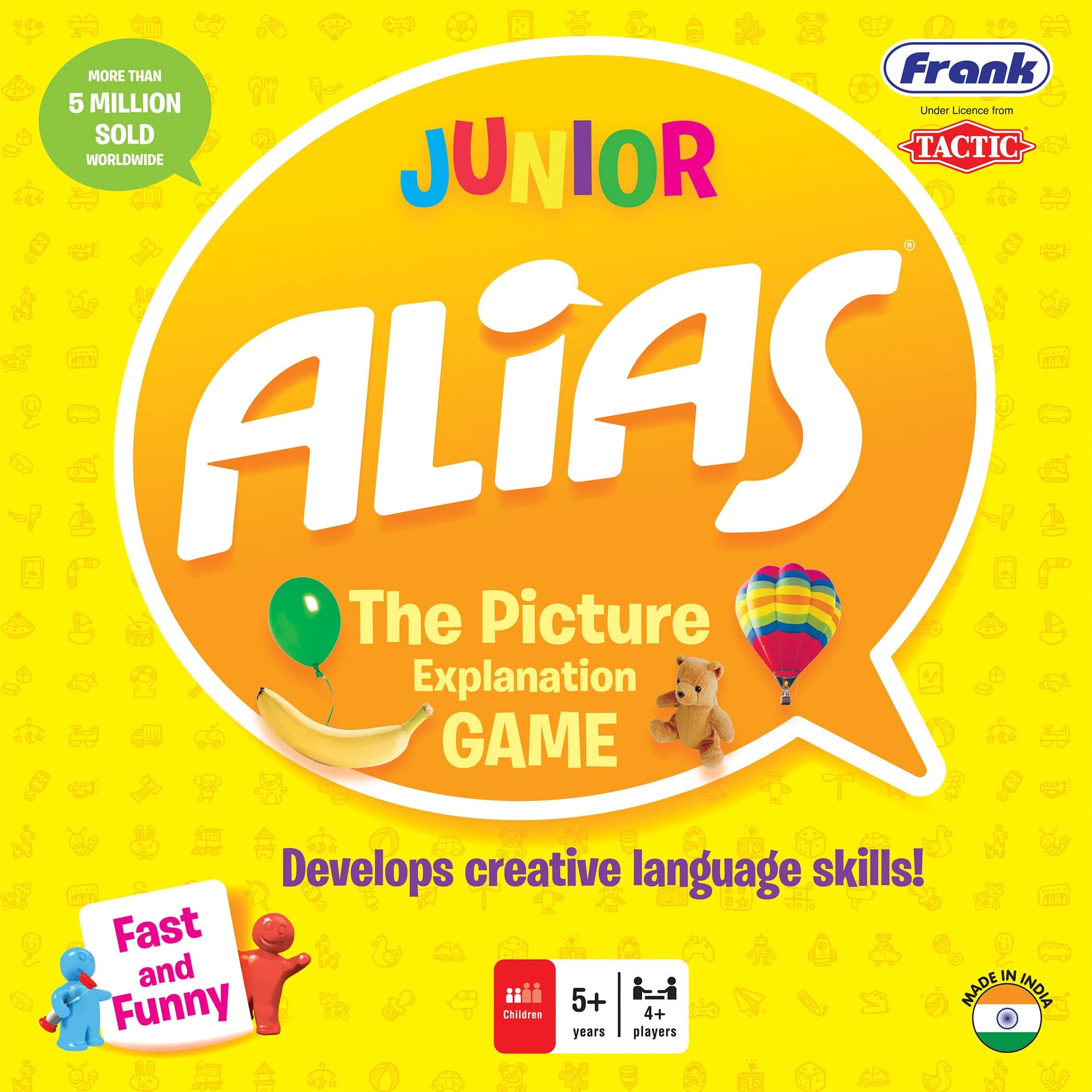 Frank Junior Alias Classic Board Games for Kids Above 5 Years | Brain Booster Educational Fun Toys, 300 Word Guessing Card Game | English Word Game for Language Development, Gifts for Girls & Boys