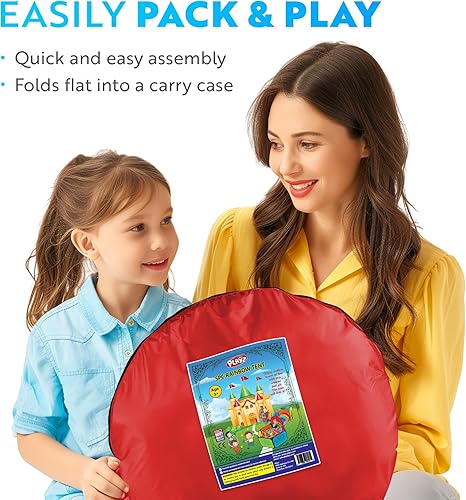 Miniatura 5 de Playz Tiendas de campaña y túneles de juego para niños de 5 piezas, piscina de pelotas para niños pequeños, aro de baloncesto, tubos de gateo, casas