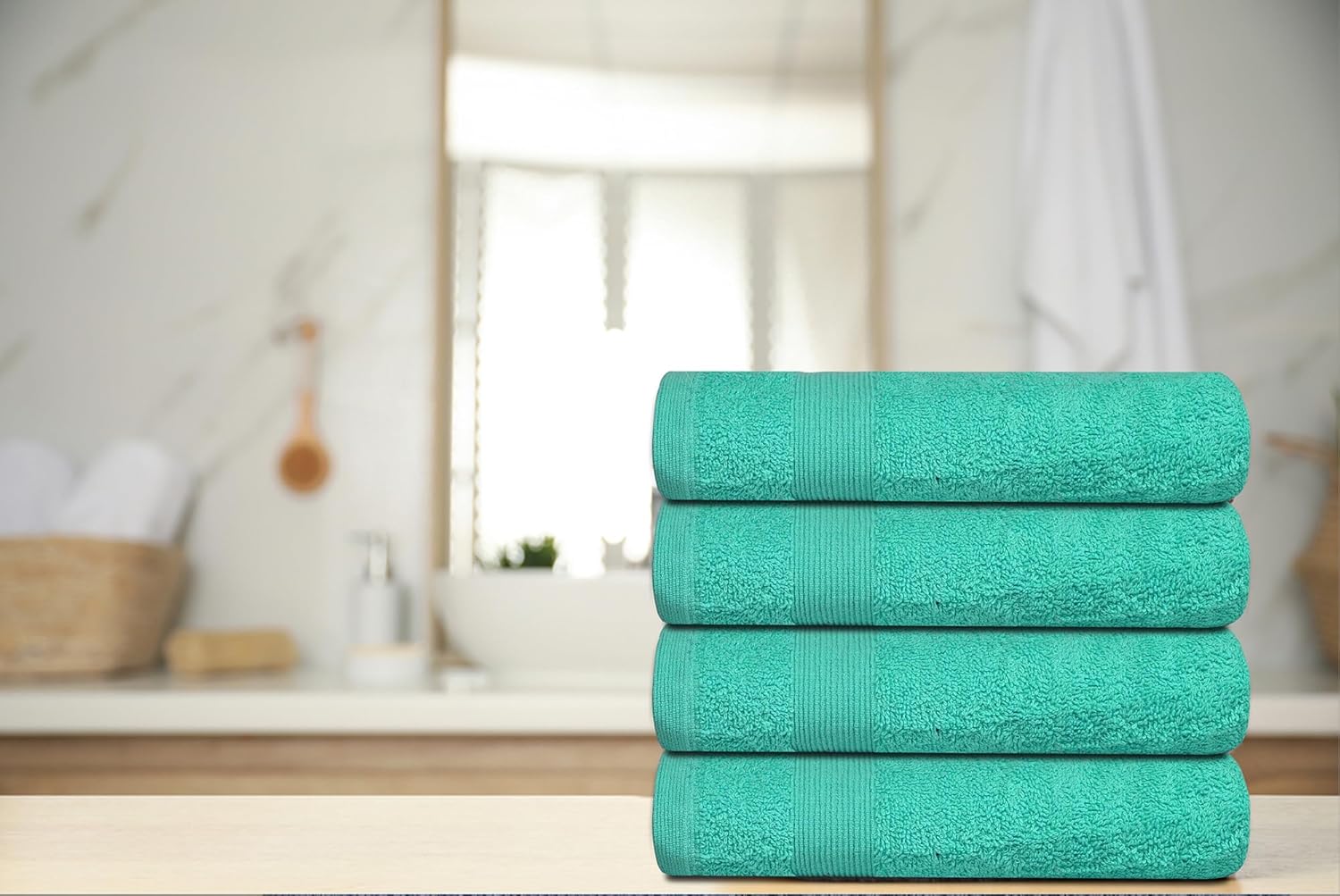 Premium Hand Towels Pack of 6 (16" x 30”) 100% Combed Ring Spun Cotton | Highly Absorbent Hand Towels Set | Ultra Soft for Home, Gym & Spa (Turquoise) - Image 8