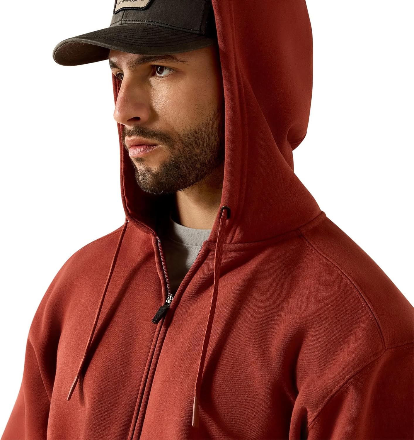 ARIAT Men's Rebar Lightweight Label Full Zip Hoodie