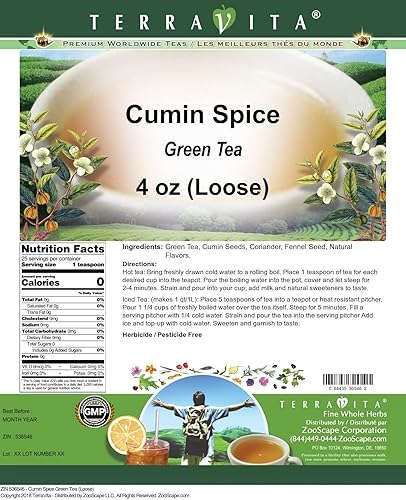 Miniatura 2 de Comino Especias Té Verde (Suelto) (4 oz, ZIN 536546)