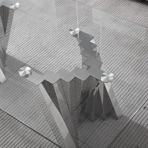 Miniatura 177 de Mesa auxiliar moderna de cristal de 20 pulgadas con marco de metal, mesa de noche, mesa esquinera para sala de estar, oficina en casa, dormitorio