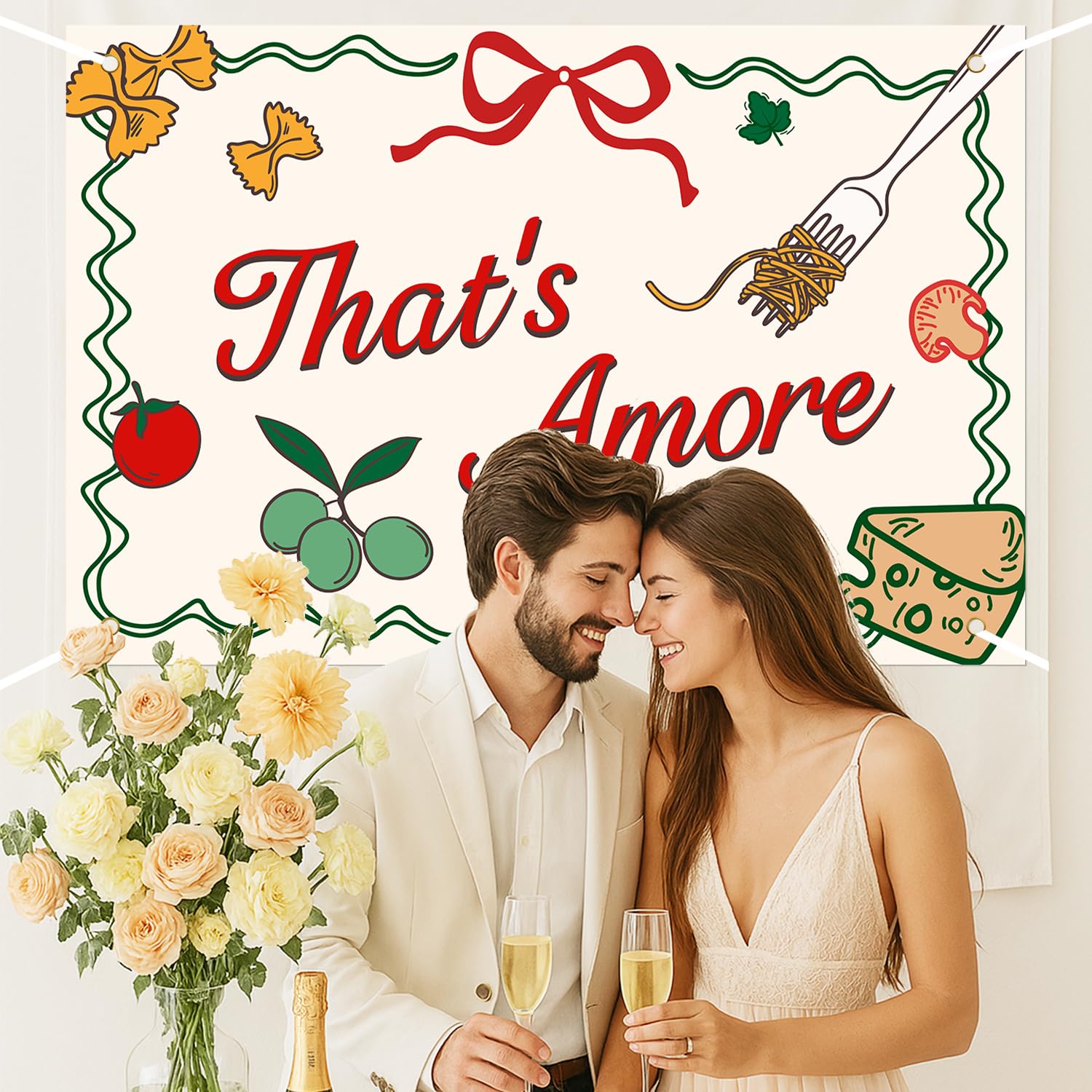 That‘s Amore Fotohintergrund – Italien-Motiv, 150x91 Cm, Für Partys & Fotoshootings