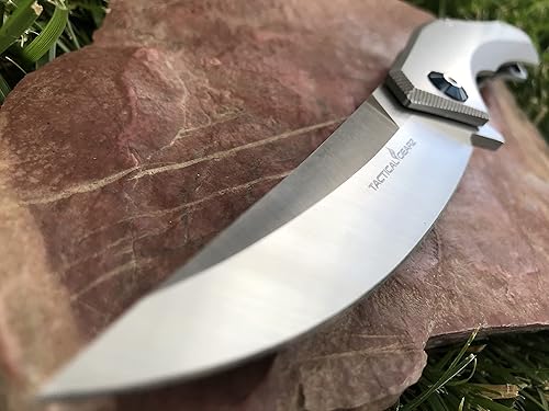 Miniatura 2 de TACTICAL GEARZ Navaja de bolsillo para EDC! Mango de acero inoxidable lavado a la piedra! Hoja de acero D2! Incluye funda (Triton S)