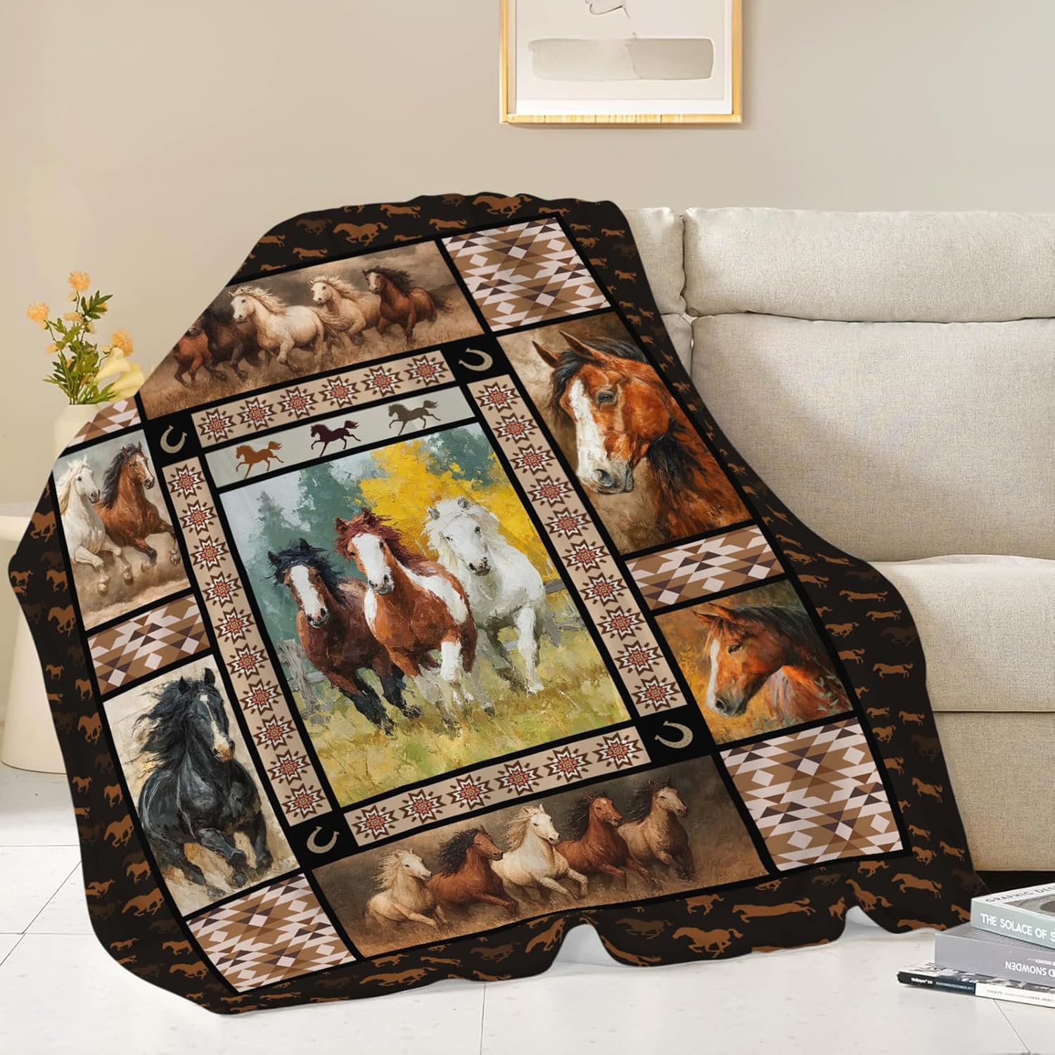 Horse Throw Blanket Horse Stuff Gifts for Kids Girls Boys Adults Women Men Soft Cozy Warm Plush Fluffy Fuzzy Fleece Blanket Decor 40''X50'' - Image 2